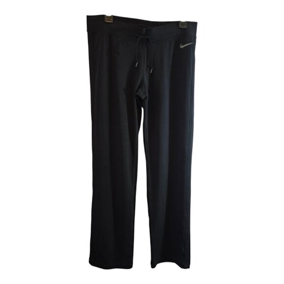 NIKE WOMENS JOGGER PANT COTTON POLYSTER BLEND BLACK SIZE MEDIUM NWT WAIST TIES - Picture 1 of 8